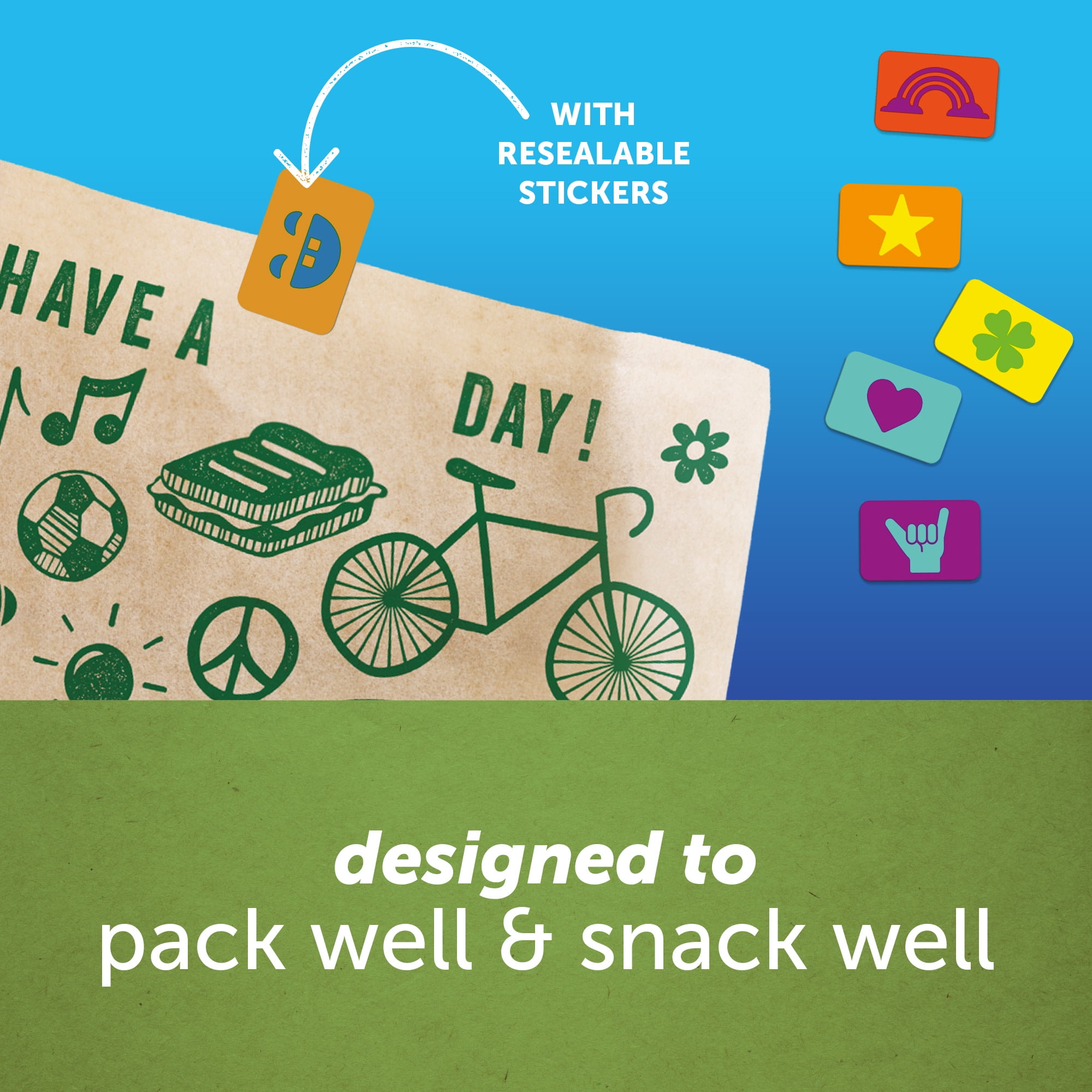 (2 pack) Ziploc Brand Recyclable + Sealable Paper Sandwich Bags, 50 Count