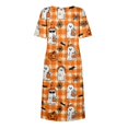 thumbnail image 7 of Halloween Summer Dresses for Women Novelty Cartoon Ghost Medieval Dress Short Sleeve Trendy Loose Fit Flowy Midi Halloween Costumes for Women Yellow XXL, 7 of 7