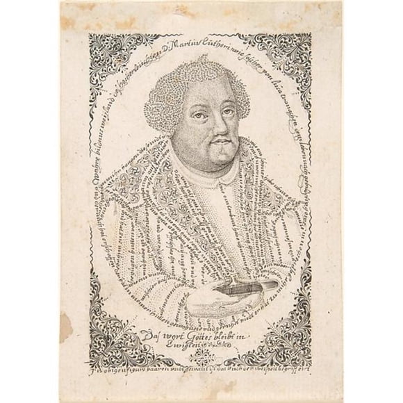 Public Domain Images MET380419 Portrait de Martin Luther Affiche Imprimée par Johann Michael Pchler, Allemand Né SchwBisch-GMNd Actif Ca. 1680 - 1702, 18 x 24