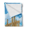 thumbnail image 2 of Sicily Soft Flannel Fleece Throw Blanket, Building of Juno Photo with Cloudy Sky Historical Roman Heritage, Cozy Plush for Indoor and Outdoor Use, 50" x 70", Multicolor, by Ambesonne, 2 of 5