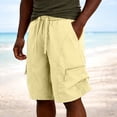 thumbnail image 2 of Thousandth Men's Lightweight Fashionable Zipper Multi Pocket Breathable Hiking Cargo Shorts Plus Size Drawstring Running Pants Bandage Elastic Waist Casual Shorts, 2 of 10