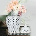 thumbnail image 3 of Porcelain Jar Vase with Lid, Oriental Universal Lattice Handicraft Lantern White Ginger Jar for Display Cafe Home Decor Ornament Living Room, 3 of 7