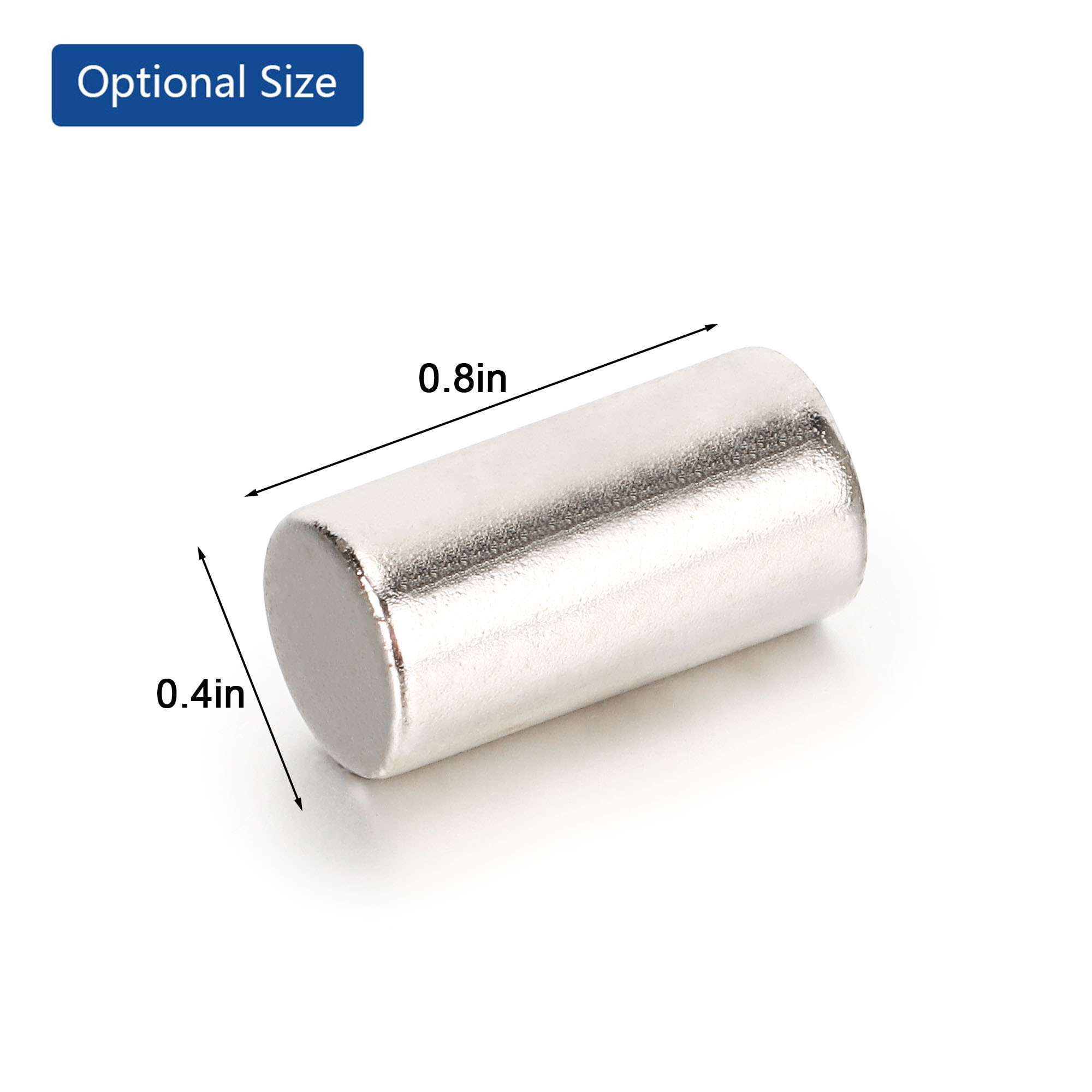 Spencer 20 PCS Super Strong Neodymium Magnets 0.4 x 0.8 Inch Cylinder Magnets Permanent Rare Earth Magnets Circular Magnets Rod, 10mm x 20mm
