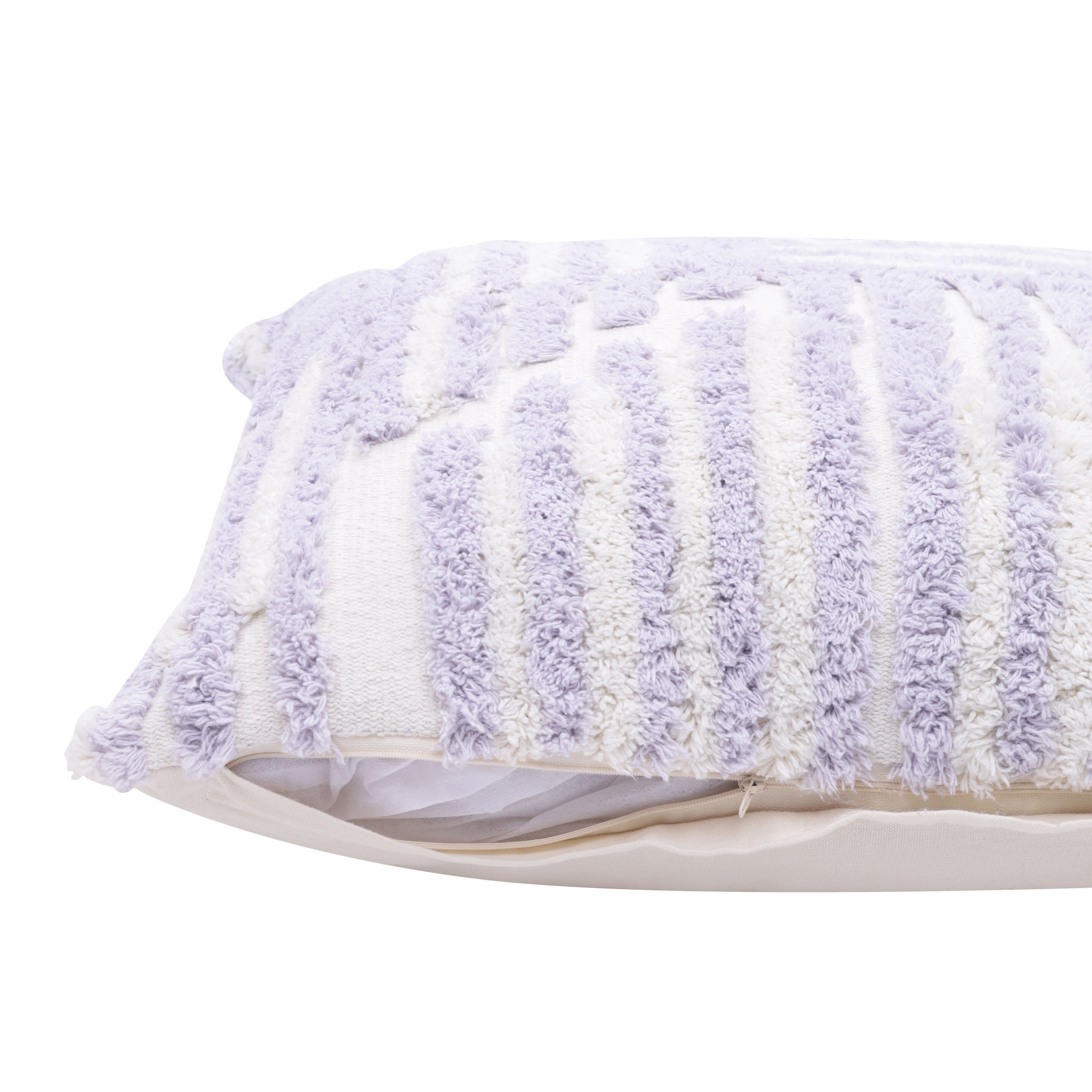 Harlow Hill Stacy Garcia 22" x 22" Lilac/White Geometric Cotton Adult Decorative Throw Pillow Cover