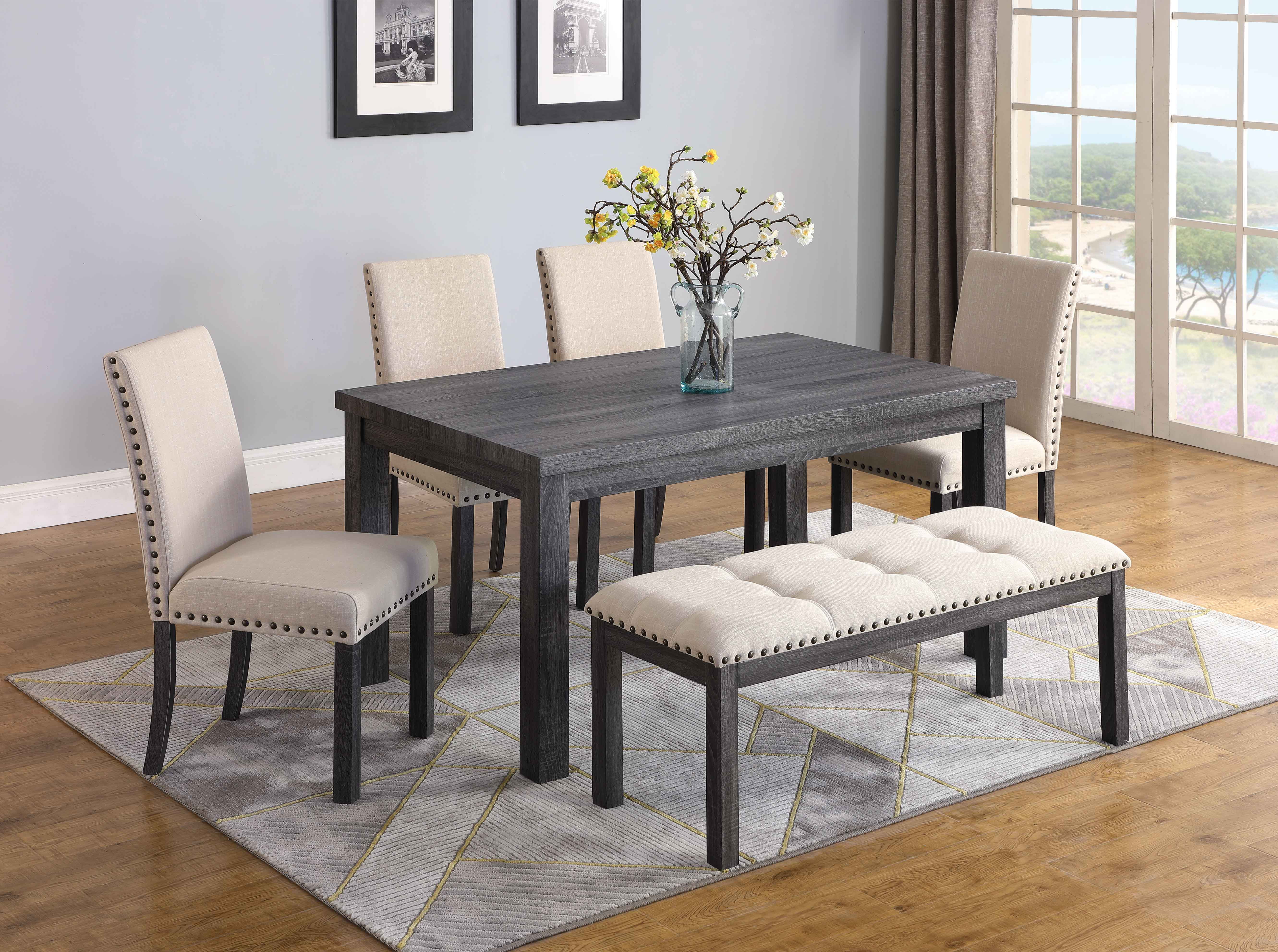 Best Master Furniture Helena 6 Pcs Dining Set With Bench