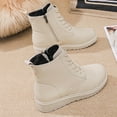 thumbnail image 6 of JUSLIO Womens Boots Flat Boots Round Toe Ankle Boots Comfort Solid Color Zipper Boots for Women, 6 of 8