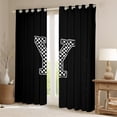 thumbnail image 2 of Feelyou Cartoon Letter Y Black Out Curtains for Kid, Buffalo Monogrammed Curtains Pack of 2 (42x63 Each), Square Geometric Bedroom Curtains, Curtains and Drapes Room Decor, 2 of 6