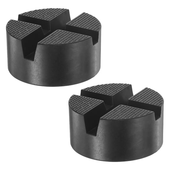Uxcell 2-Pack Floor Jack Rubber Pad, 4 Inch Dia Universal Rail Pinch Weld Stand Jack Round Pad Adapter Jack Protector Cushioning Part