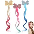 thumbnail image 2 of Here's a refined product description for your **3pcs Glitter Bow Clips with Curly Hair Extensions**:\n\n \n\n✨ **3pcs Glitter Bow Clips with Curly Hair, 2 of 5