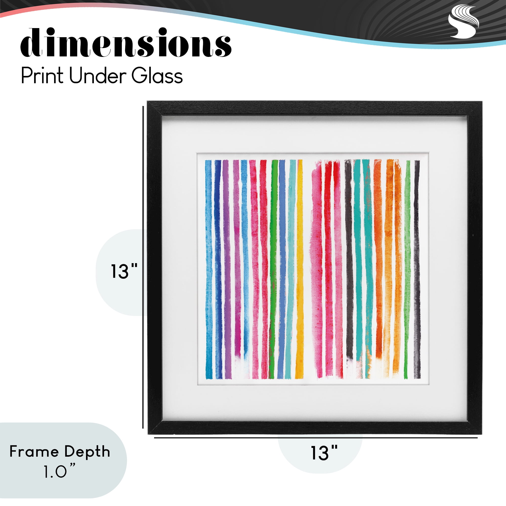 Stupell Industries Colorful Vertical Stripes Black Framed Print Under Glass, design by Amber Sterling