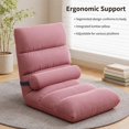 thumbnail image 1 of Silla de suelo con respaldo, sillas plegables, silla cómoda y suave para juegos, sala de lectura con sofá reclinable plegable de 5 posiciones. Rosa, 1 of 8