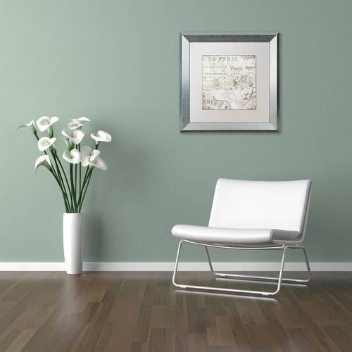 Trademark Fine Art "Bon Mots IV" Canvas Art by Color Bakery White Matte, Silver Frame