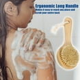 thumbnail image 5 of Unique Bargains 1 Pcs Wood Bath Brush Back Scrubber for Shower Brown with Handle Brown-7.9 Inch, 5 of 7