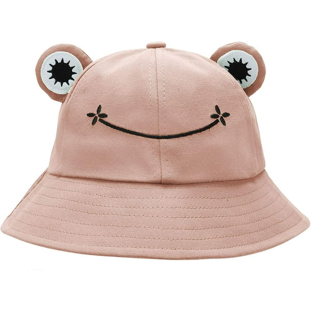 Chlua Cute Frog Bucket Hat Funny Beach Sun Hat Fishing Hat For Women Teen Girls Other Rosa