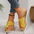 thumbnail image 5 of HWRETIE Modern Espadrille Wedges for Women,Comfortable Elevated Wedges for a Chic Spring and Summer Look Yellow/7.5(40), 5 of 9