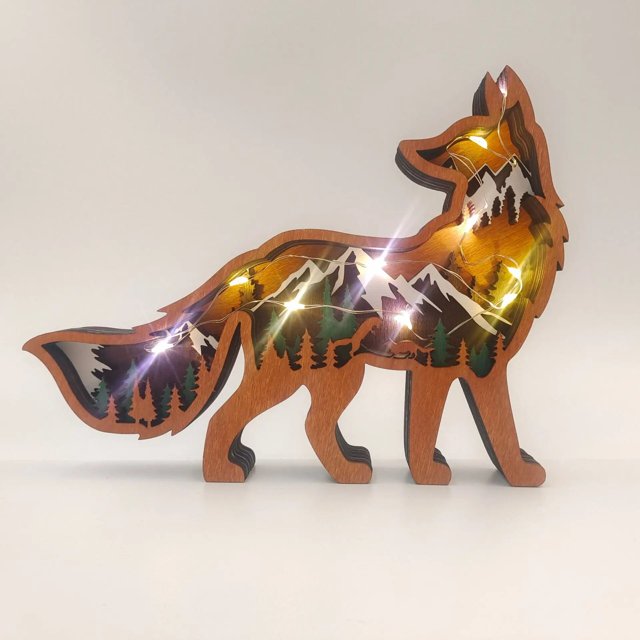 Adorno de oso marrón de alce de madera para decoración del hogar, artesanía de luz, regalo de Navidad, manualidades, novedad de 2023