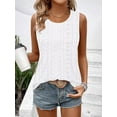 thumbnail image 3 of Bliwov Womens Tank Tops Eyelet Embroidery Pleated Shirt 2024 Summer Crew Neck Sleeveless Trendy Loose Fashion Clothes, 3 of 11
