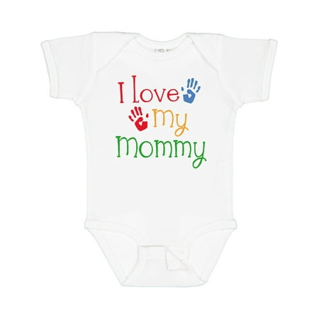 

Inktastic I Love My Mommy Handprints Gift Baby Boy or Baby Girl Bodysuit
