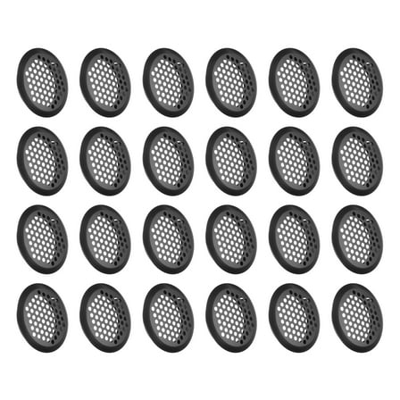 24Pcs Circular Air Vents Cover Soffit Vent 50mm/2" Stainless Steel Soffit Vent Cover Black