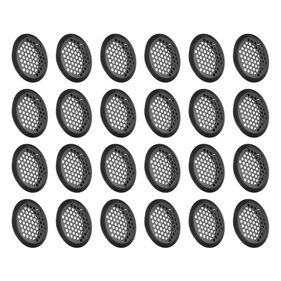 24Pcs Circular Air Vents Cover Soffit Vent 50mm/2" Stainless Steel Soffit Vent Cover Black