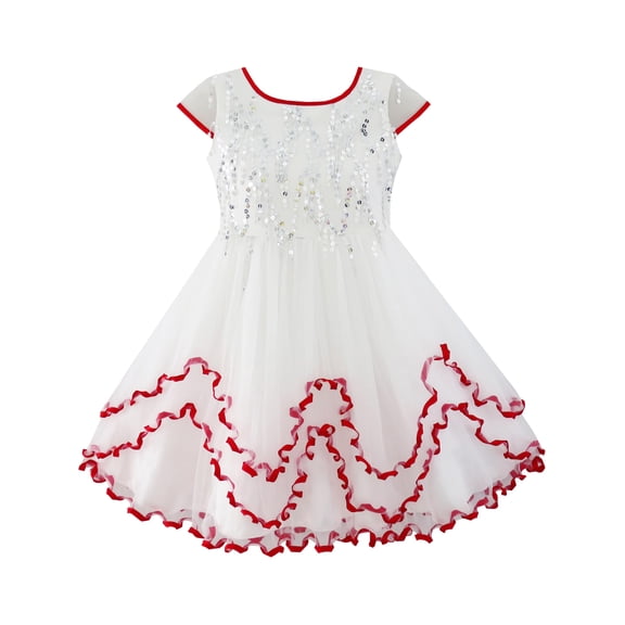 Flower Girls Dress Sparkling Sequin Wedding Bridesmaid Dress 4