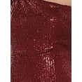 thumbnail image 6 of INSPIRE CHIC Women's Sequin Cocktail Dress Maxi One Shoulder Mermaid Prom Evening Wedding Dresses M Burgundy, 6 of 7