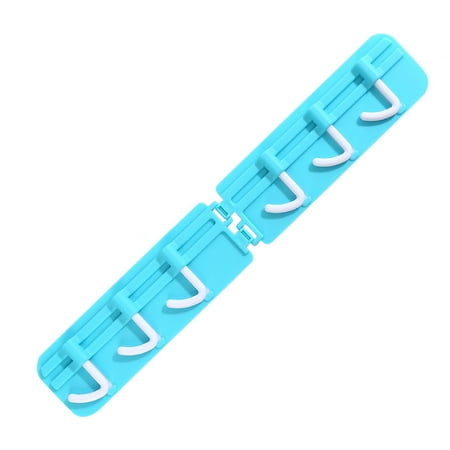 

ZHENYEMEI Storage Hanger Plastic Row Wall Hook Sticky Folding Storage Holder for Kitchen Bathroom Light Blue