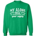thumbnail image 2 of OXI Crewneck Sweatshirt - My Alone Time,Basic Casual Sweatshirts for Men's and Women Fleece Sweatshirt Long Sleeve - Irish Green Small, 2 of 2