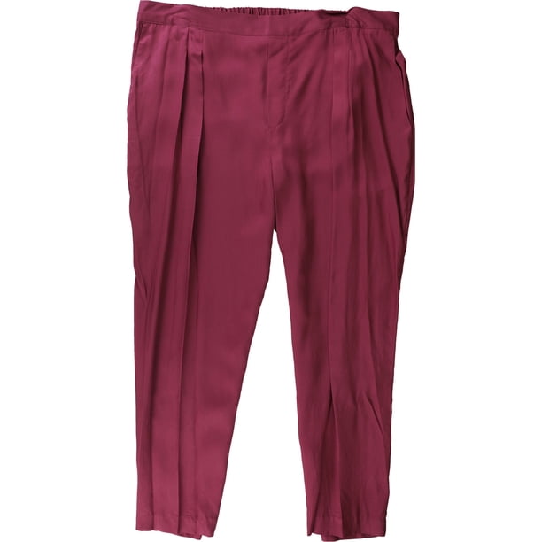 Ralph Lauren Pantalones de vestir de sarga recortada para mujer, Púrpura, 6