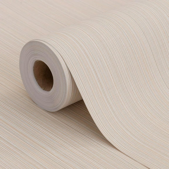 Grasscloth Peel and Stick Wallpaper 20.8"x394" Cream Thick Fabric Textured Linen Classic Faux Grassweave Neutral Removable Wallpaper Vinyl Film Roll for Home Use