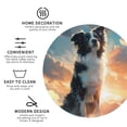 thumbnail image 3 of Honeii Cloud Border Collie print Leather Coaster Set of 4, ideal for safeguarding your furniture from drinks spills and effortless cleanup-Round Shape, 3 of 6