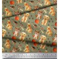 thumbnail image 2 of Soimoi Poly Georgette Fabric Footprint,Dog & Cat Animal Printed Fabric 1 Yard 52 Inch Wide, 2 of 3