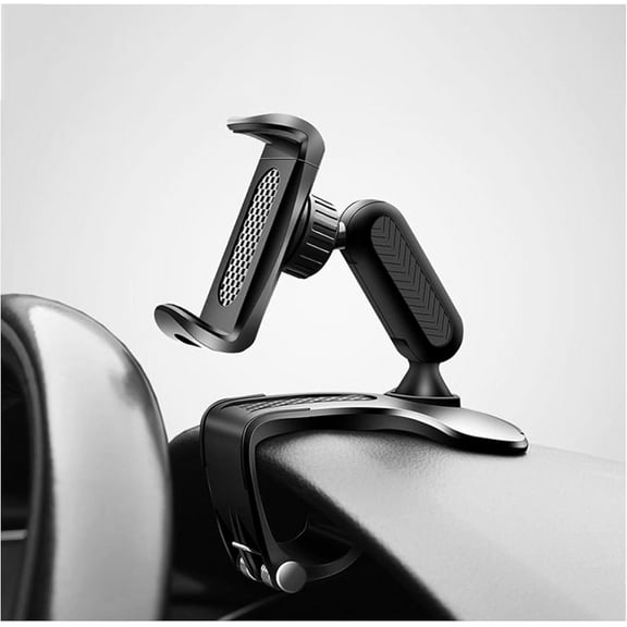 Trendyorashop Car Phone Holder Universal 360° Dashboard Phone Mount for Car, No Glue No Residue Clip Holder for 4-7 inch Phones, Fits Dashboard/Visor/Mirror with Parking Number Plate