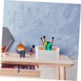 thumbnail image 2 of Escritorio con 5 Compartimentos - Caja de Almacenamiento de Mesa Multifuncional para el hogar y la Oficina con Divisores de Madera Ajustables - Blanco, 2 of 5