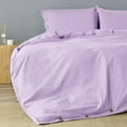 thumbnail image 2 of Duvet Cover 3 Piece Set, Oversize Queen Size Luxury Soft Comforter Cover Set with Button Closure, 100% Egyptian Cotton & 600 Thread Count Hotel Quality - Lavender Solid Quilt Cover Set., 2 of 5
