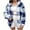Blue, variant on Posijego Women's Fleece Jackets Hooded Long Sleeve Plaid Fuzzy Coats Fall Winter Open Front Outerwear