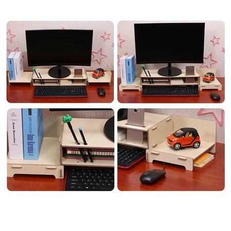 Diy Multipurpose Monitor Stand Riser Large Desk Organizer Wood