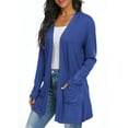 thumbnail image 5 of JWD Women's Cardigan Casual Lightweight with Pocketes Long Sleeve Open Front Cardigan Royal Blue S, 5 of 8