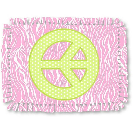 Creative Cuts Microfiber No Sew Throw Fabric Kit, Peace-sign Zebra Print