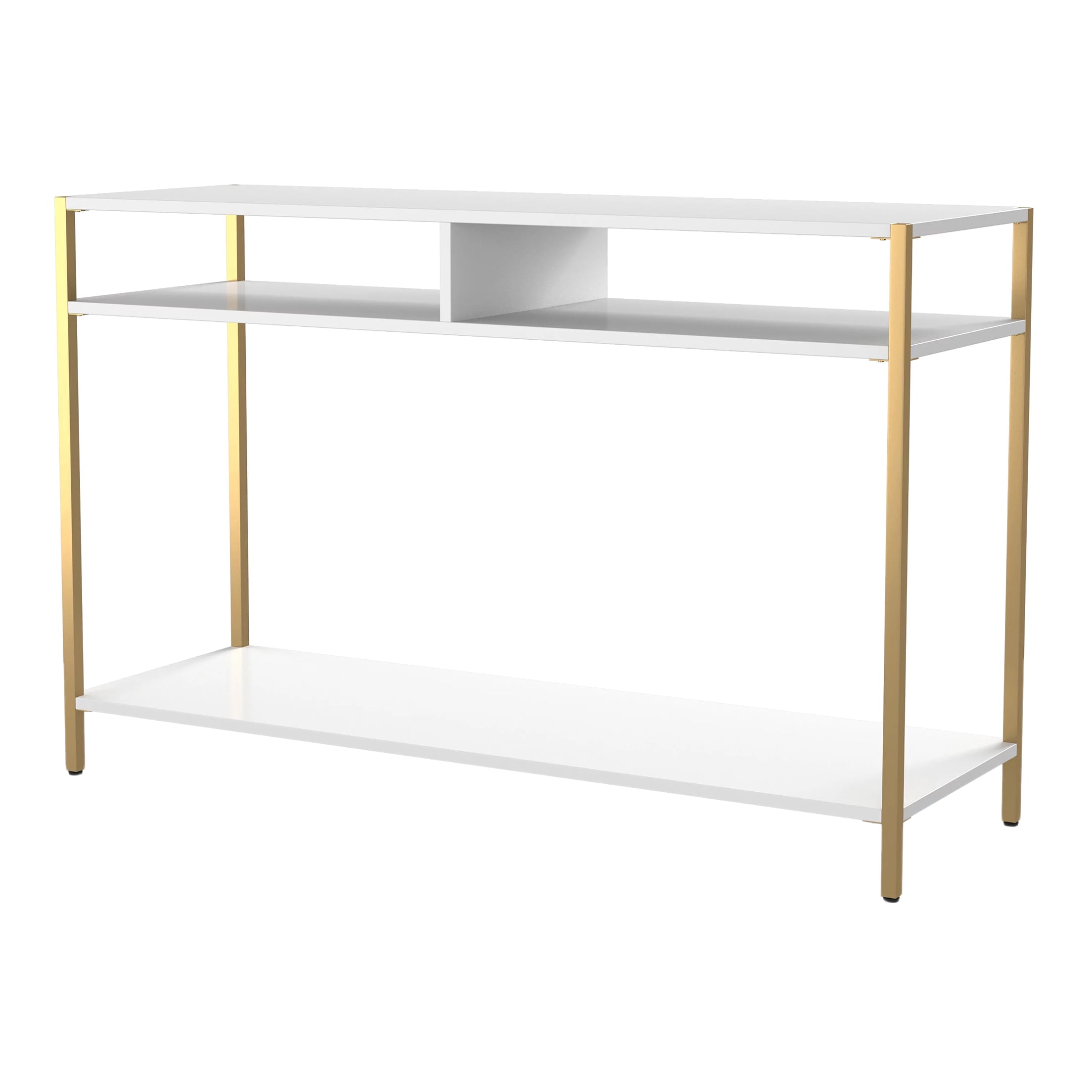 Furniture of America Harper 3-Shelf Console Table, White