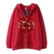 thumbnail image 2 of Sudadera con capucha y cremallera para hombre y mujer, chaqueta gótica de hip hop oscuro Harajuku Y2k con estampado de letras y corazón rojo, sudadera Harajuku, 2 of 5