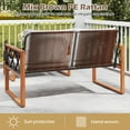 thumbnail image 6 of Costway 2 Pieces Patio PE Wicker Furniture Set Outdoor Acacia Wood Loveseat for Porch, 6 of 10