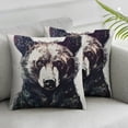 thumbnail image 3 of Acheng Set of 2 Nordic Simple Ink Painting Watercolor Animal Adorable Bear Throw Pillow Case Personalized Cushion Cover New Home Office Decorative Square  12x12in, 3 of 7