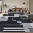 thumbnail image 3 of MICGEEK 10x14 Washable Area Rugs for Living Room, Modern Geometric Printed Rug, Vacuum-Friendly, Non Slip Indoor Rug for Bedroom Dining Room Home Decor Carpet, Black/Gray, 3 of 11