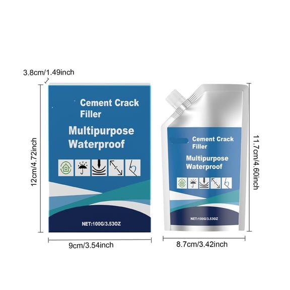 Momihoom Multi-Purpose Watertight Cement Crack Filler, Professional Epoxy Resin Repair for Walls and Floors