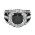 thumbnail image 4 of Large Black diamond engagement ring 18K White Gold 8.00 mm 3.50 carat tw (G,VS1), 4 of 5