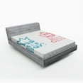 thumbnail image 1 of Ambesonne Cartoon Fitted Sheet, Girl Queen Boy King, Full Size, Pale Pink and Blue, 1 of 2