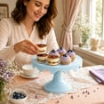 Blue Racking Tray Elevated Cake Stand Abs Wavy Edge Tall Pedestal Dessert Display Rack ...