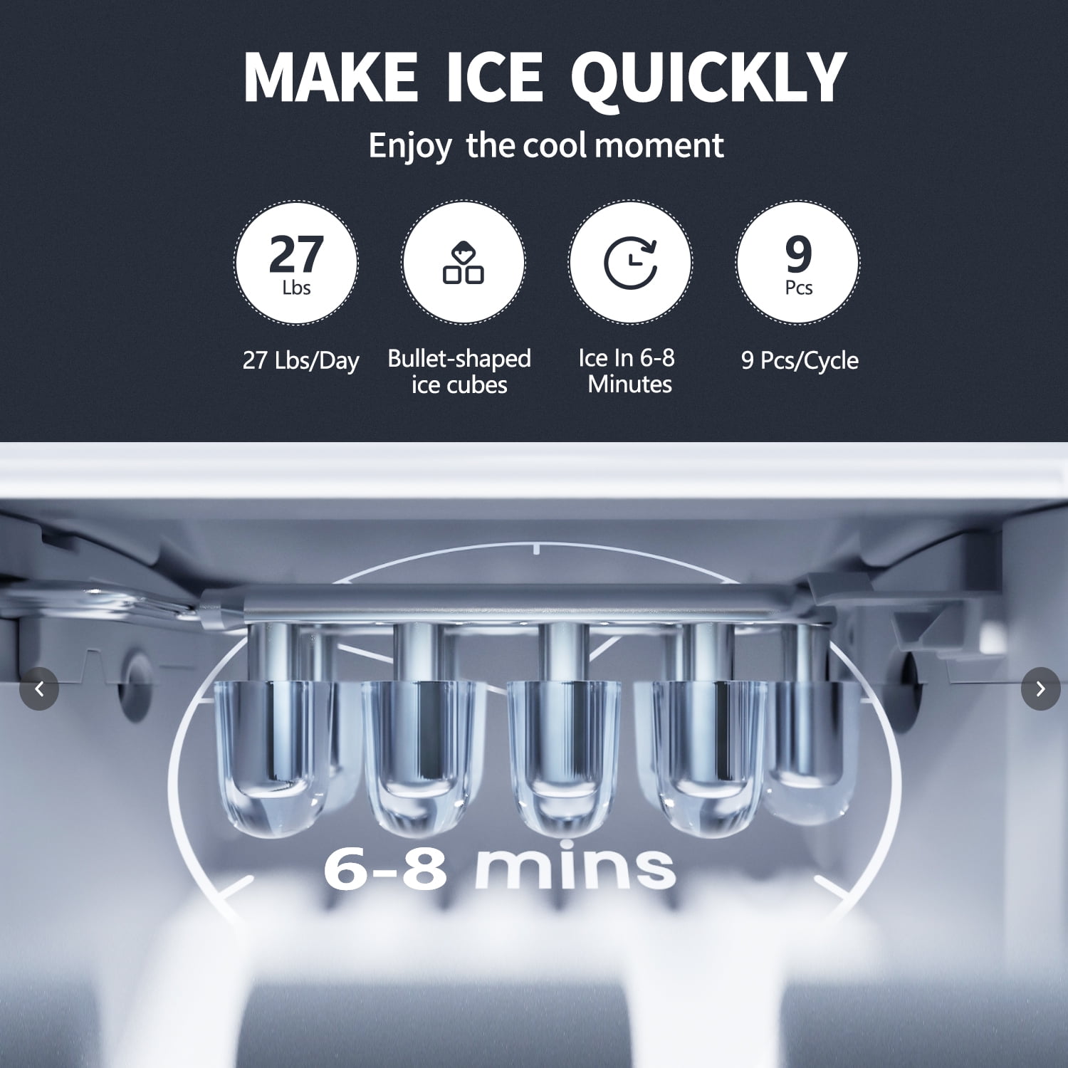 VECYS Hot Water Dispenser with Ice Maker, 27LBS Daily Ice & Child Lock