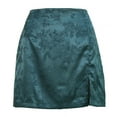 thumbnail image 5 of YUNAFFT Skirt for Women Plus Size Clearance Womens Sexy Party Floral Print Zipper Slim High Waist Satin Split Mini Skirt, 5 of 7